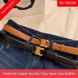 New Women Belt Classic Vintage Alphabet Copper Buckle Casual Width 1.8/2.5cm Top Designer Belts With Exquisite Gift Box Can Be Used As A YH61