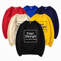 Men's Hoodies Custom Logo Crewneck Sweatshirts Men Women Your Design Brand Printed Harajuku Fashion Casual Fleece DIY Gift Couple Pullovers