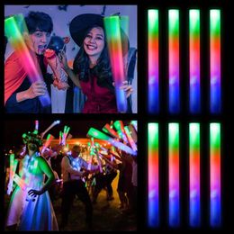 8/15 LED light emitting sticks Bulk color RGB light emitting foam sticks for Christmas wedding and dark party supplies 240124