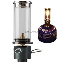 Camping Lantern BRS-55 Portable Lantern Gas Lights Windproof Gas Burner Stove Camping Light Glass Cover Vapor Light Outdoor Tent Lights Lantern YQ240124