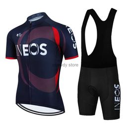 Men's Tracksuits 2022 INEOS Men's Cycling Jersey Set Summer Cycling Clothing MTB Bike Clothes Uniform Maillot Ropa Ciclismo Cycling Bicyc SuitH24123