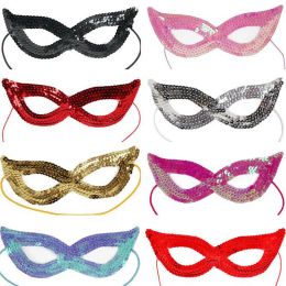 Sequin Cat Women Girl Party Eye Mask Venetian Carnival Masquerade Party Ball Masks Christmas Halloween Navidad QW9732 LL