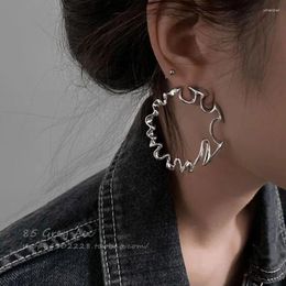 Dangle Earrings Exaggerated Silver Colour Circle Earring Delicate Irregular Twisted Exquisite Classic Jewellery Vintage Charm Jewelry