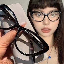 Sunglasses Retro Cat Eye Glasses Frame For Women Brand Vintage Trend Anti-blue Light Cute Transparent Myopia Eyeglasses