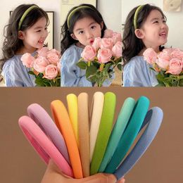 Hair Accessories 2024 Korean Fashion Solid Candy Colour Fabric Hairbands Children's Hoop For Girl