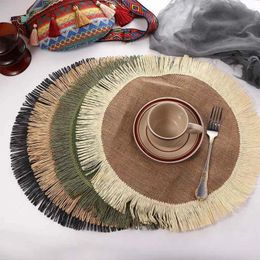 Table Mats 1pcs Ins Party Home Decoration Tassel Environmental Heat Insulation Fringe Mat Cup Pad Placemat