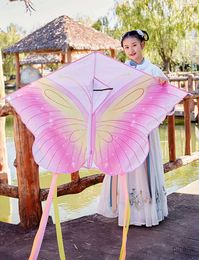 Kite Accessories free shipping butterfly kites flying for kids kites nylon kites factory professional winds kites ripstop nylon fabric parafoil