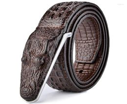 Belts Luxury Leather Designer Men39s Belt Crocodile Skin Genuine Alligator Strap Head Real Cowhide5970773