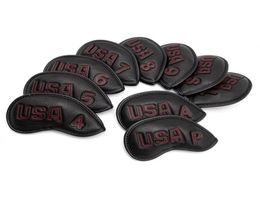 Golf Club Iron Cover Headcover Usa with Redwhite Stitch Golf Iron Head Covers Golf Club Iron Headovers Wedges Covers 10pcsset 223603724