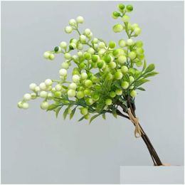 Decorative Flowers Wreaths Realistic Looking Foam Berries Elegant Holiday Decoration With Faux Simation Berry For Christmas Drop Deliv Ot9I7