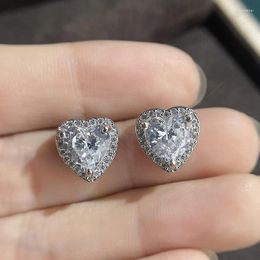 Dangle Earrings Sparkle Heart Wedding Stud Set For Women Men Crystal Jewellery Ear Studs Accessories Earring Gift