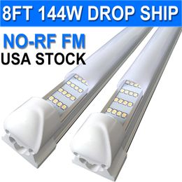 8FT LED Shop Light Fixture ,Milky Cover 8 Feet 144W 8' Garage Light 96'' T8 Integrated LED Tube , Bulbs Garage , Plug and Plays High Outputs Surface Mount 2.4 Metre usastock