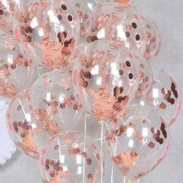 10 pieces of golden Colourful paper crumb latex balloons sparkling transparent helium balloons wedding baby shower birthday party decorations 240124