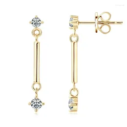 Stud Earrings ZFSILVER S925 Silver Trendy Moissanite Classic Exquisite Dangle Tassel 4 For Women Accessories Jewellery Gift EMO-351