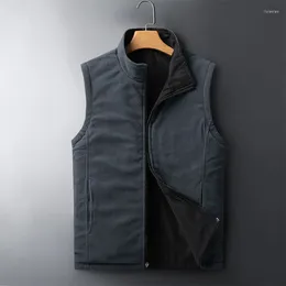 Men's Vests Winter Double Sided Vest Mens Casual Fleece Men Spring Autumn Thin Coat Jackets Zipper Warm Women