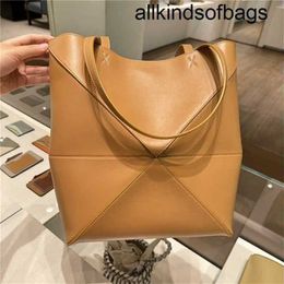 Totes Bag Puzzles Fold Hangbag Genuine Leather Luxury Bags Genuine Leather Designer Soft Cowhide Folding True Commuter High Travelwq