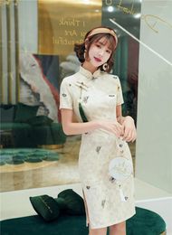 Ethnic Clothing Modern Cheongsam Young Girl Short XL Slim Sexy Lace Dress Chinese Traditional Retro Women Daily Qipao