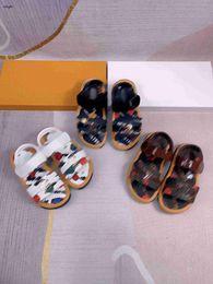 Brand Kids Sandals Circular metal logo baby Slippers Cost Price Size 26-35 Including box Anti slip sole designer Child shoes Jan20