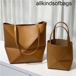 Totes Bag Puzzles Fold Hangbag Genuine Leather Luxury Bags Genuine Leather Designer Top Cowhide Folding Fashionable and Simple Casual Shoulder Oblique StradVA8A