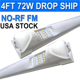 4Foof LED Shop Light Fixture, 72W T8 Integrated Tube Lights,6500K High Output Milky Cover, 4 Rows 270 Degree Lighting Warehouse, Upgraded Lights Plug and Plays usastock