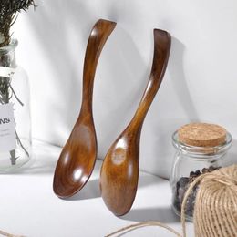 Spoons Wooden Tea Spoon Long Coffee Small Teaspoon Wood Honey Dessert Drink Stirrer Cooking Utensil Tool Tableware