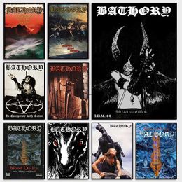 Paintings Bathory Quorthon Retro Heavy Metal Music Band Singer Poster Canvas Painting Wall Art Pictures Home Room Decor Gift