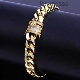 High Quality Cool Mens Bracelet Designer Cuban Link Chain Gold Man Copper Jewellery Aaa Cubic Zirconia Silver Bangle Hip Ho270uUQ4I UQ4I