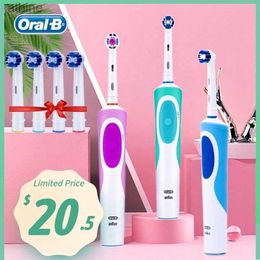 Electric Toothbrushes Replacement Heads Oral D12 Vitality Toothbrush Rotating Type Waterproof Brush with 2 Mins Teeth Deep Clean YQ240124