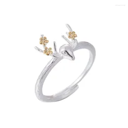 Cluster Rings Yiustar Christmas Gift 2024 Fashion Refinement Soft Horns Wedding Ring Open Bague Jewellery