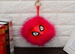 Keychains Fur Pom Fake Ball Key Chain Porte Clef Pompom De Fourrure y Bag Charms Keychain KeyringKeychainsKeychainsKeychains2899095