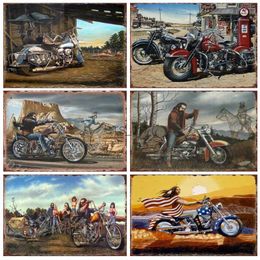 Metal Painting Vintage Motorcycle Metal Tin Signs Painting for Home Living Room Wall Art Decoration Gym Garage Plaques Man Cave Retro Posters