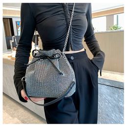 2024 Top New Rhinestone Backpacks Crossbody Bags for Women Large Hobo Bags Lady Chain Buckte Bag Female Evening Purse Party Diamonds Handbags