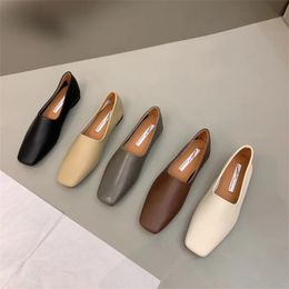 Bailamos Women Soft Ballet Flats Foldable Roll-Up Shoes Brief Square Toe Grandma Shoes Woman Retro Moccasins Slip On Loafers Muj 240124