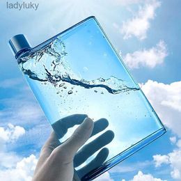 Water Bottles Cages Gelible Clear Reusable Slim Flat Water Bottle 420ml Portable - Fits in Pocket Random Corner for School Sports Travel DiningL240124