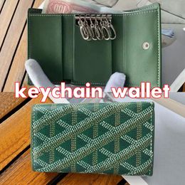 10A Designer keychain wallets men women fashion coin purse card holder with key holder mens credit card holder flap wallets storage pouch ring keychain