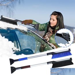 Ice Scraper Car Snow Brush Windshield Glass With 2 In 1 Extendable Cleaner Tool Broom Wash 313C Drop Delivery Automobiles Motorcycles Ottbs