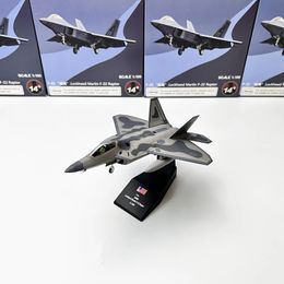 1/100 Scale Alloy Fighter F-22 US Air Force Aircraft F22 Raptor Model Aircraft Plane Model For Children Toys Gift Collection 240118