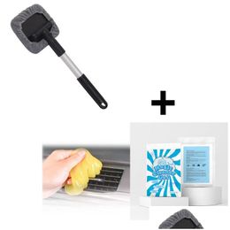Car Cleaning Tools Kit Interior Retractable Telescopic Window Glass Windshield Cleaner Washing Brushes Vehicle Wash Accessories Drop D Otynb