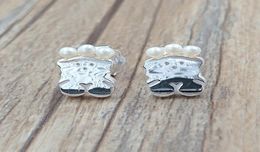 Real Sisy Bear Earrings Stud With Pearls Bear Jewellery 925 Sterling Fits European Style Gift Andy Jewel 8124536904431903