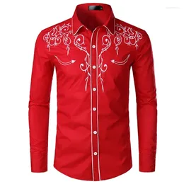 Men's Casual Shirts 2024 Fashion Embroidered Shirt Western Style Trend Versatile Personalised