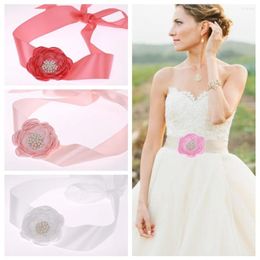 Belts Fabric Peony Flower For Women Girl Hip Cummerbund Floral Wedding Sash Maternity Belt Pography Prop