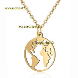 Pendant Necklaces 2024 Small Globe World Map Pendant Female Golden Colour 14k Yellow Gold Earth Day Outdoor Necklace For Women Jewellery Gift Necklace High Quality
