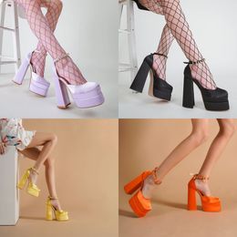 Dress Shoes Heels Padlock Pointy Naked Sandal Pointy Toe Shape Shoes Woman Designer Buckle Ankle Strap Heeled High Heels Sandals size35-42