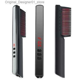 Hair Straighteners Multifunctional Hair Comb Brush Beard Straightener Hair Straighten Electric Beard Straightening Comb Quick Hair Styler For Men Q240124