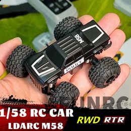 LDARC 1/58 1 58 Mini RC Car M58 2.4G RWD RTR Monster Truck Remote Control Vehicle Desk Toy Car For Children Kid 240122