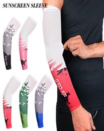 5 Colours Outdoor Sports Arm Compression Sleeve Basketball Cycling Arm Summer Running UV Protection Volleyball Sunsn Printing Bands8953477