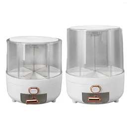 Storage Bags Rice Container Transparent 360 Rotating Grain Dispenser Multiple Purposes Removable Top Cover For Home