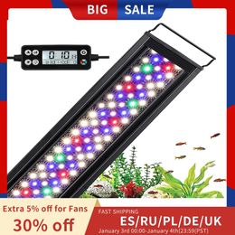 Supplies 60105cm WRGB LED Aquarium Light with Timer Waterproof Fish Tank Light Underwater Lamp Aquariums Decor Lighting Planted Lights