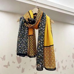 Scarves Cotton Linen Fashionable Versatile Suitable Spring Autumn Thin Floral Insulation Large Shawl Neckband