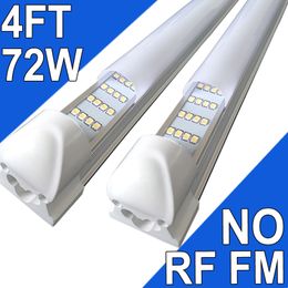 4 Foot Milky Cover LED Tube Lights,Garage 240cm LED Shop Lamp,4FT Integrated Tubes ,Bulbs Pure White Barbershop Hospitals 4FT LED Grarages Lights usastock